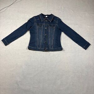 Wrangler Authentics Women's Denim Jacket Western Blue Stretch Size L